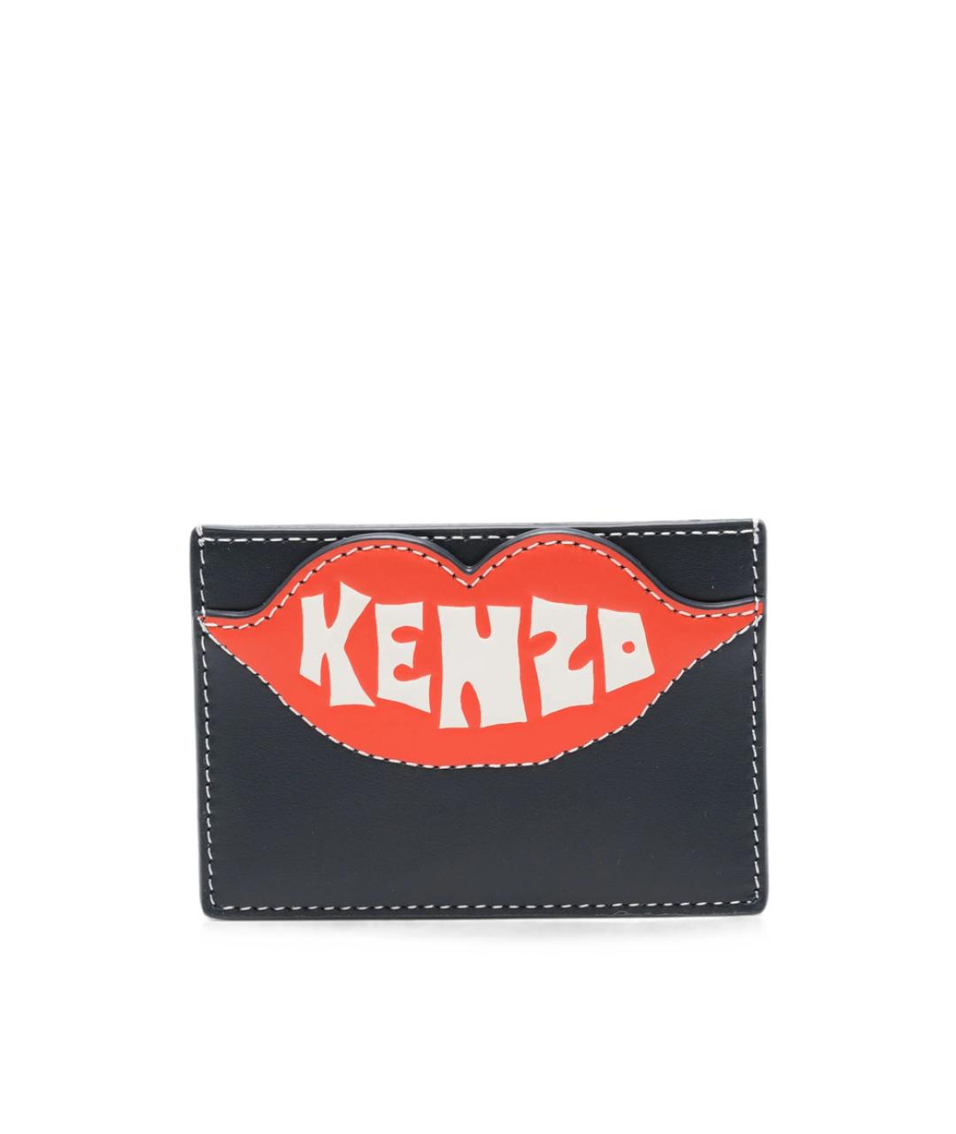 KENZO Черный кожаный кардхолдер, фото 1