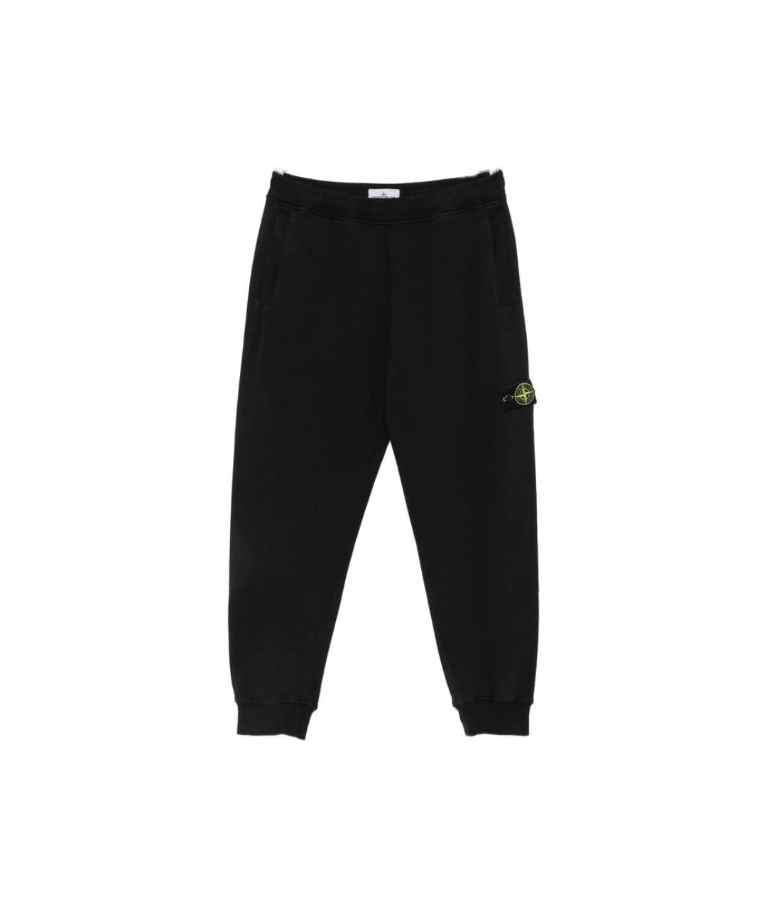 STONE ISLAND Черные хлопковые повседневные брюки, фото 1