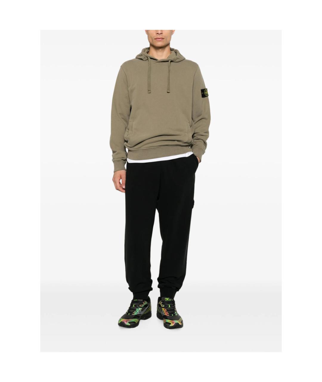 STONE ISLAND Черные хлопковые повседневные брюки, фото 5