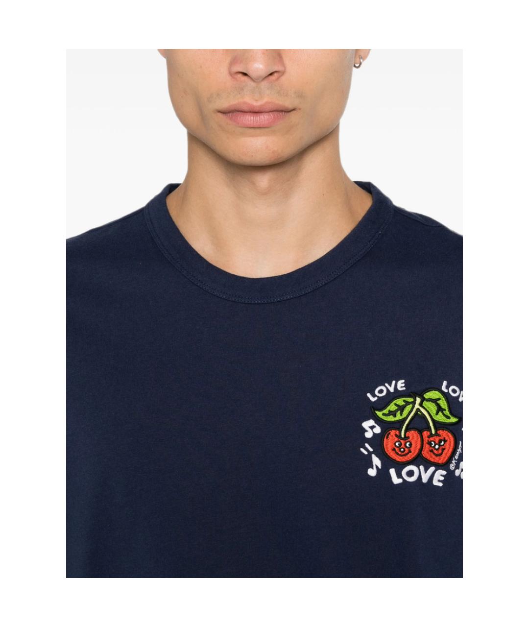 KENZO Темно-синяя хлопковая футболка, фото 4
