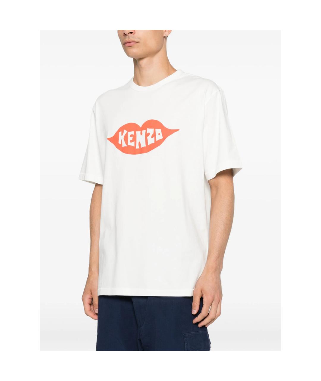 KENZO Белая хлопковая футболка, фото 3