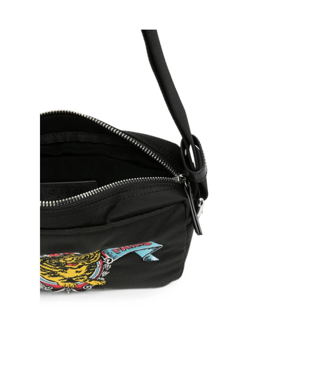 KENZO Черная синтетическая сумка на плечо, фото 2