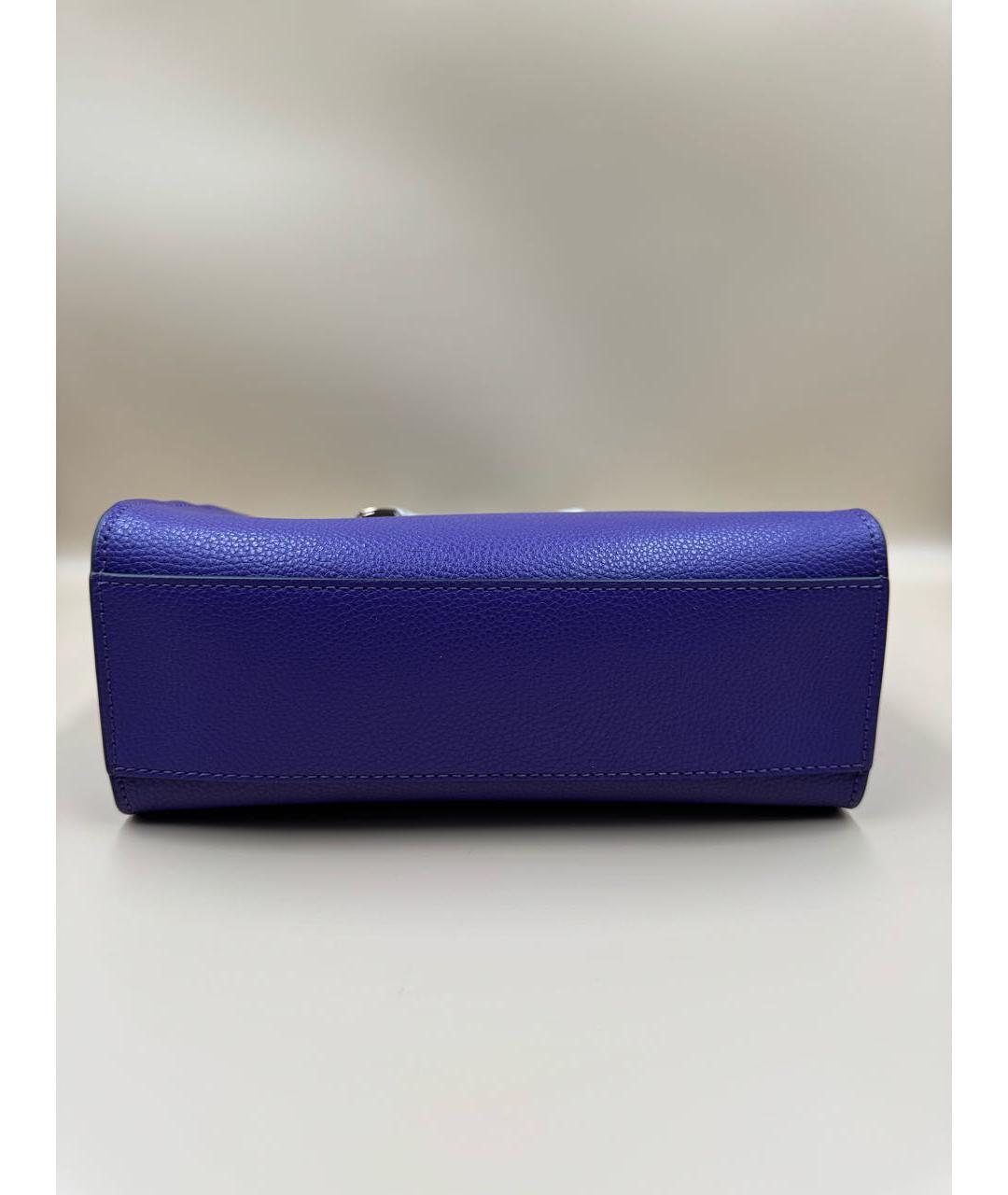 MARC JACOBS Фиолетовая кожаная сумка с короткими ручками, фото 5