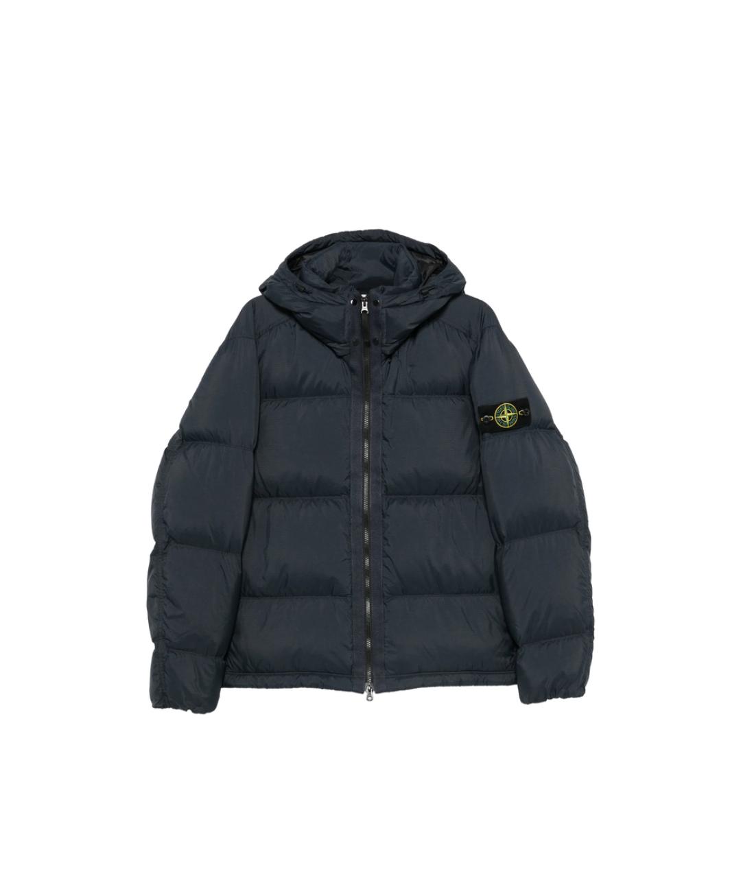 STONE ISLAND Синий полиамидовый пуховик, фото 1