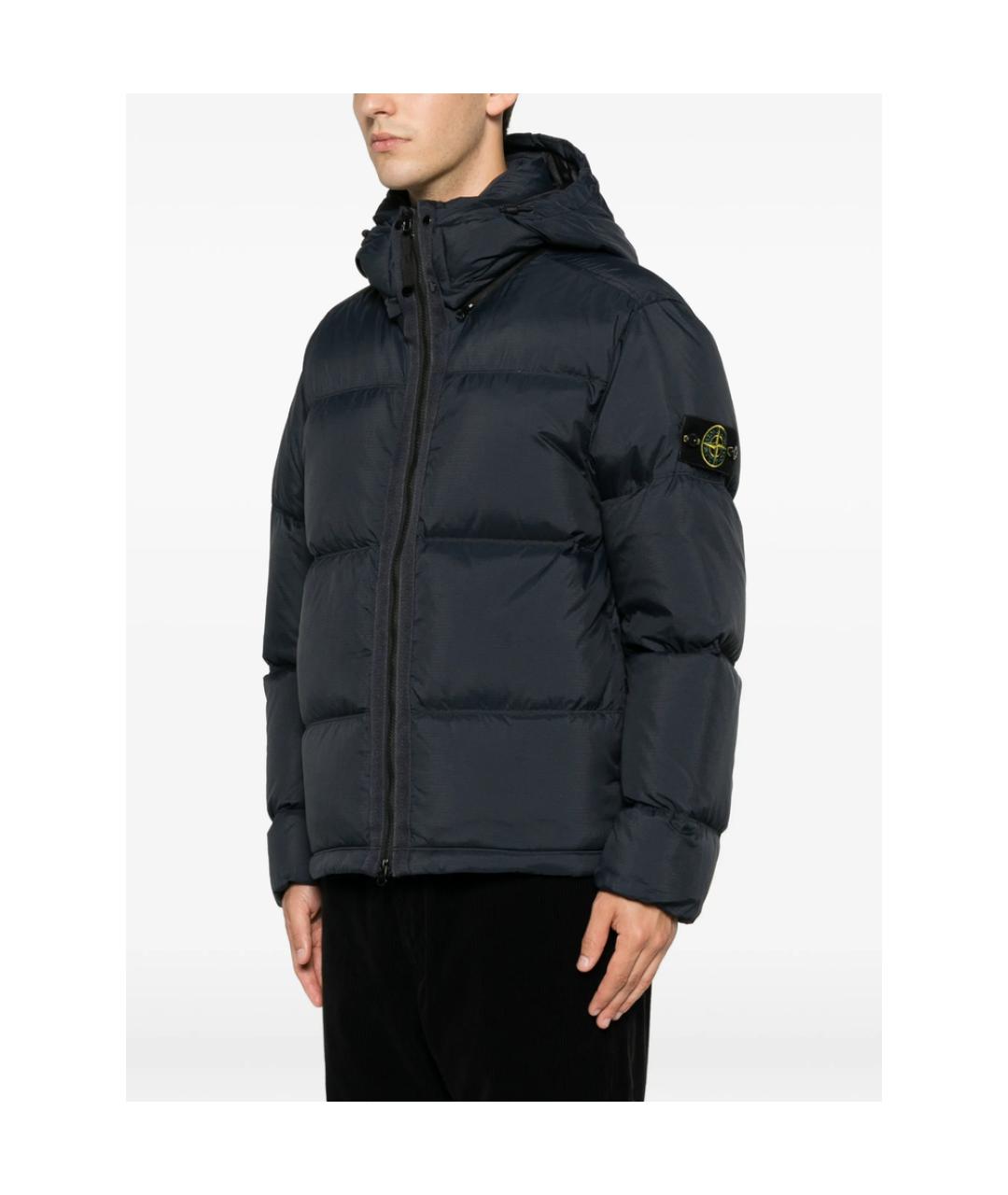STONE ISLAND Синий полиамидовый пуховик, фото 2