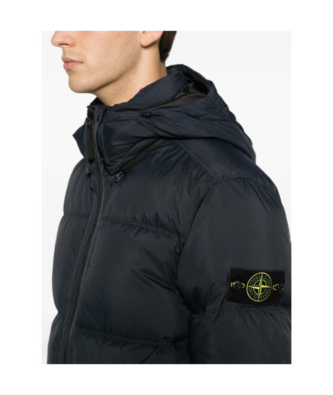 STONE ISLAND Синий полиамидовый пуховик, фото 3