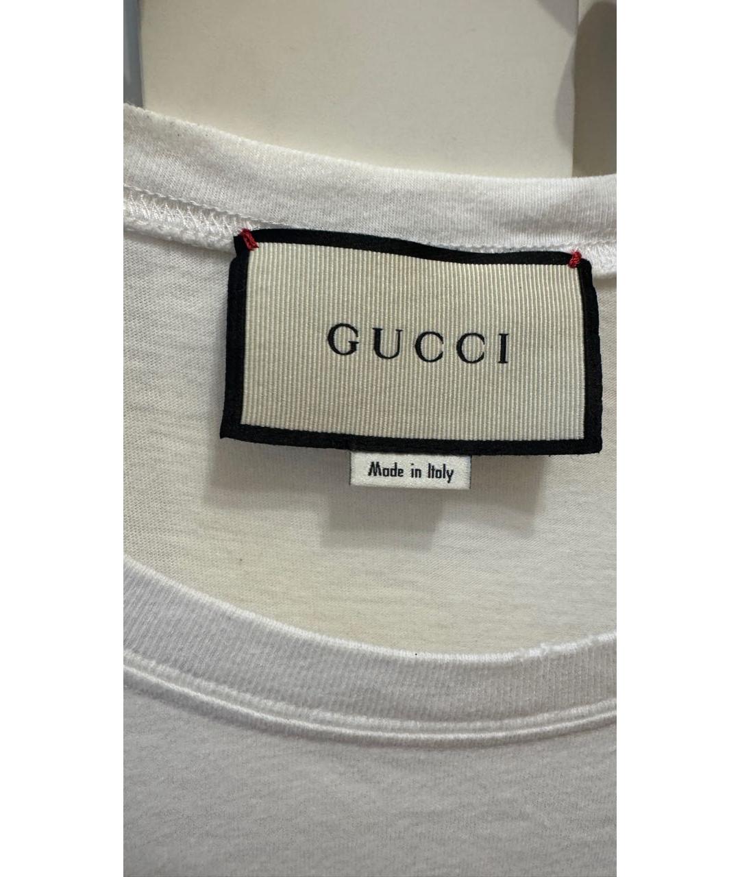 GUCCI Белая хлопковая футболка, фото 3