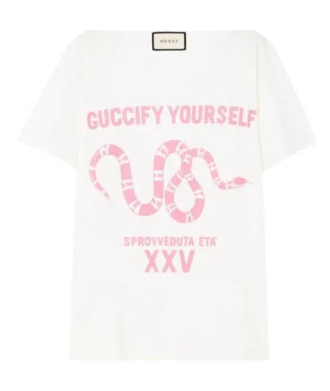 GUCCI Белая хлопковая футболка, фото 1