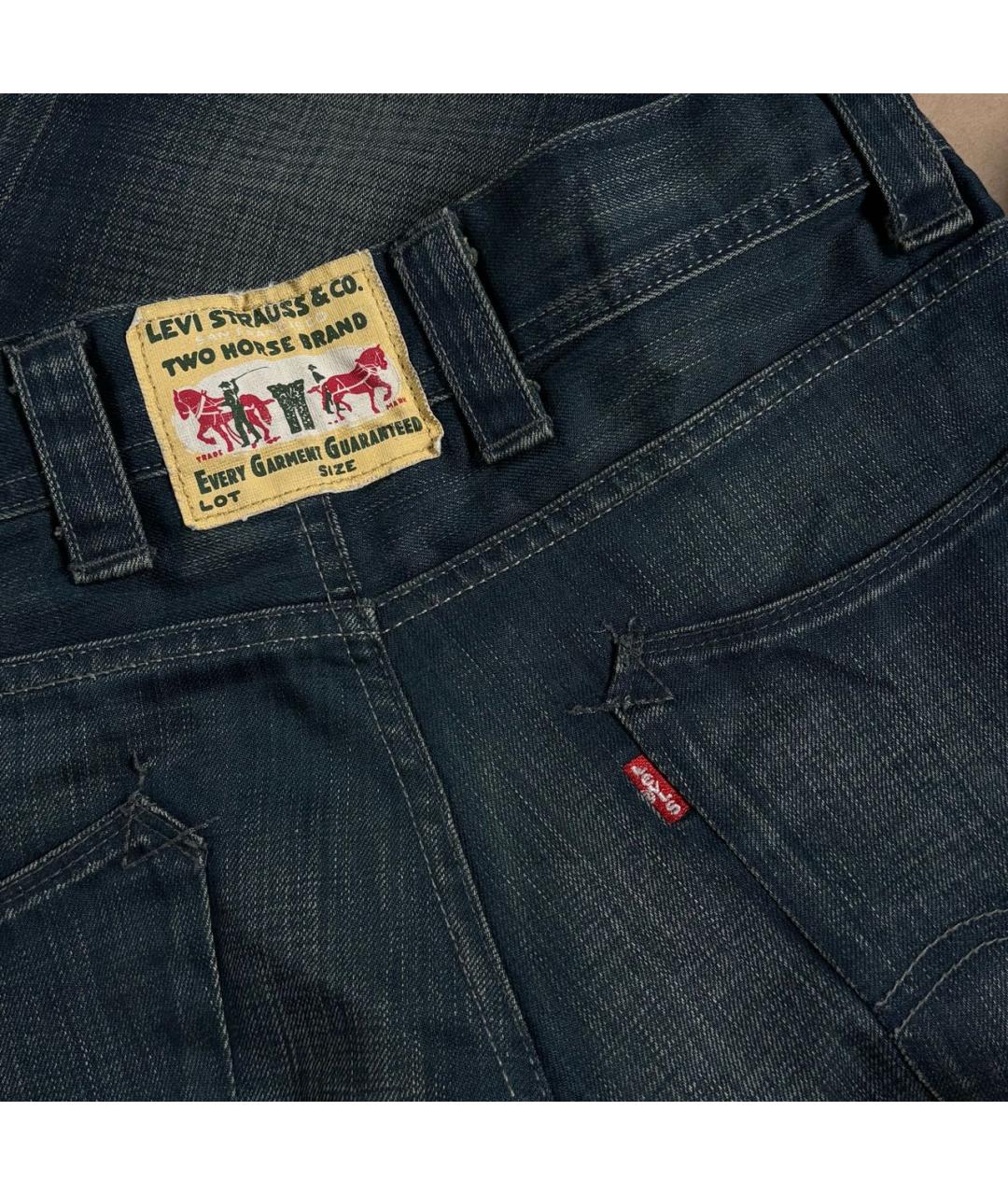 LEVI'S Темно-синие хлопковые прямые джинсы, фото 5