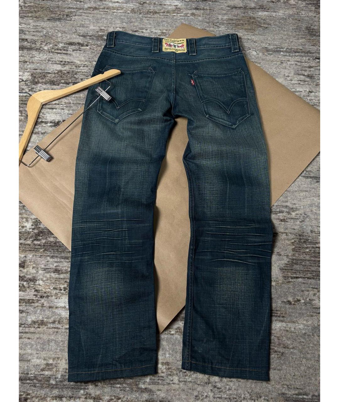 LEVI'S Темно-синие хлопковые прямые джинсы, фото 2