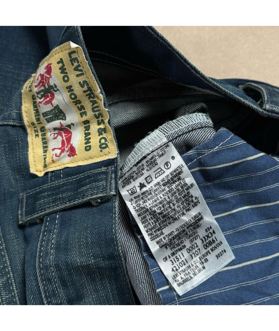 LEVI'S Темно-синие хлопковые прямые джинсы, фото 6
