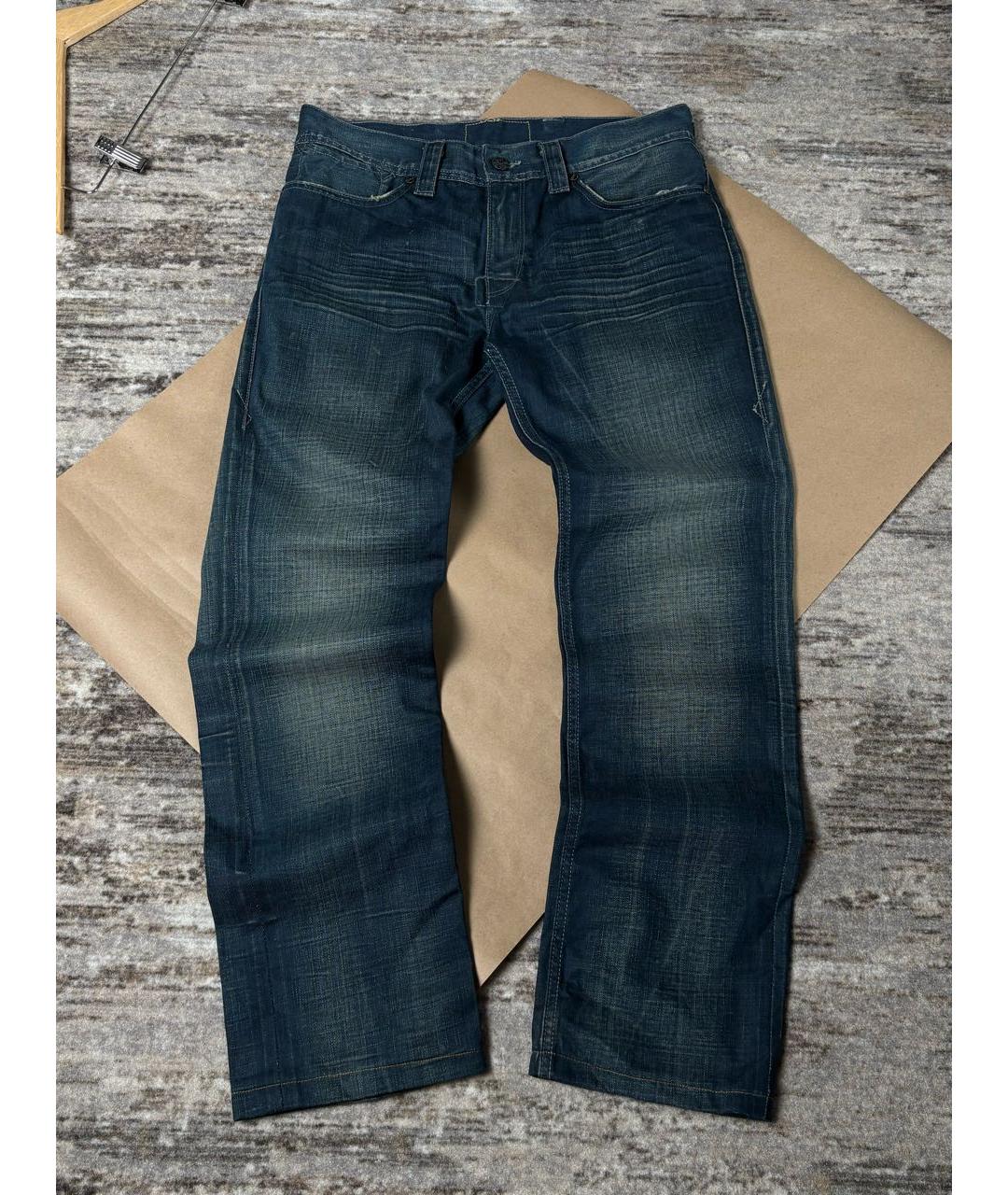 LEVI'S Темно-синие хлопковые прямые джинсы, фото 7