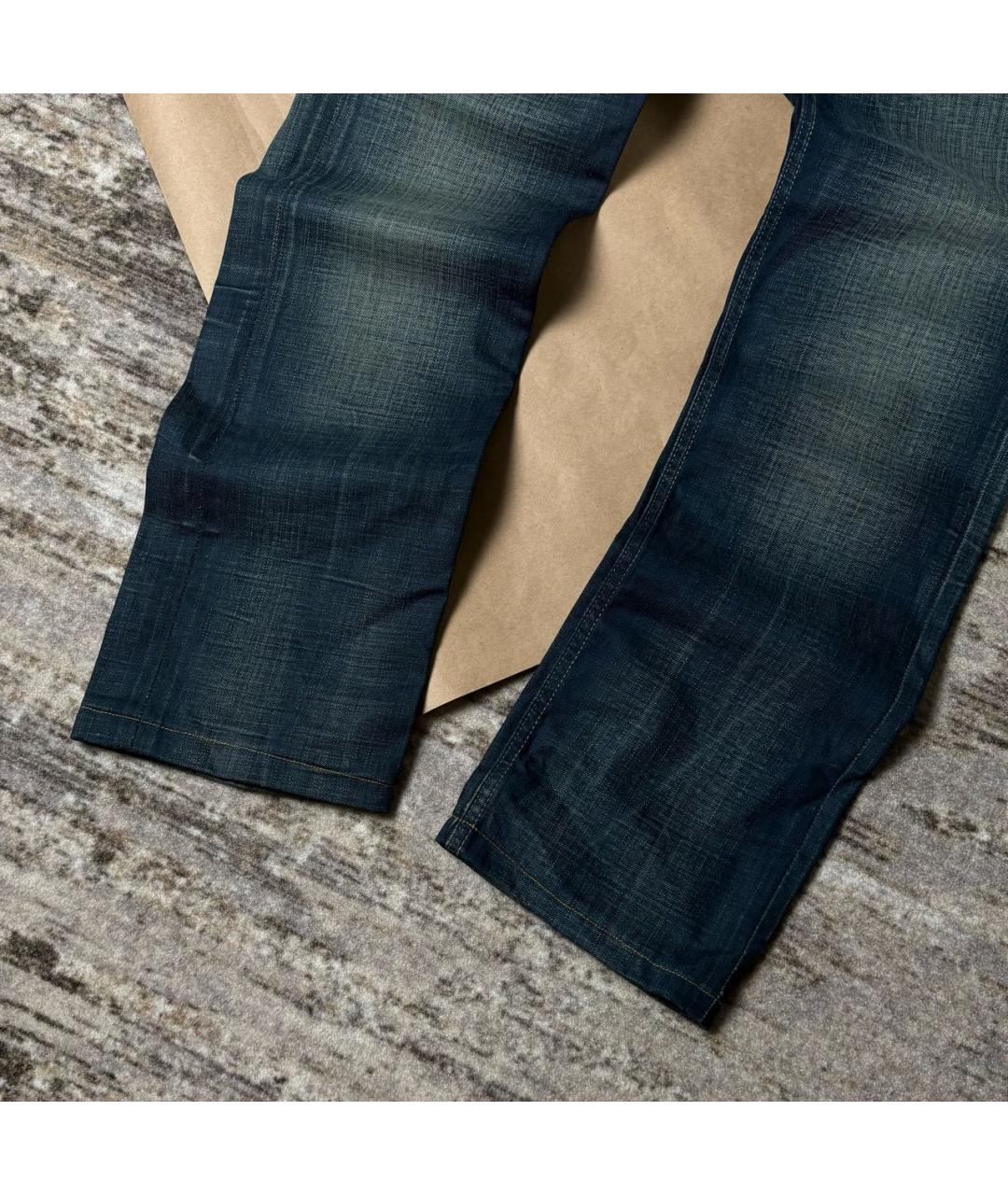 LEVI'S Темно-синие хлопковые прямые джинсы, фото 4