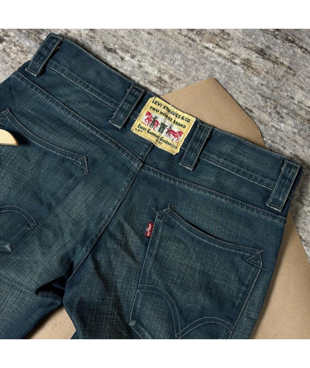 LEVI'S Темно-синие хлопковые прямые джинсы, фото 3
