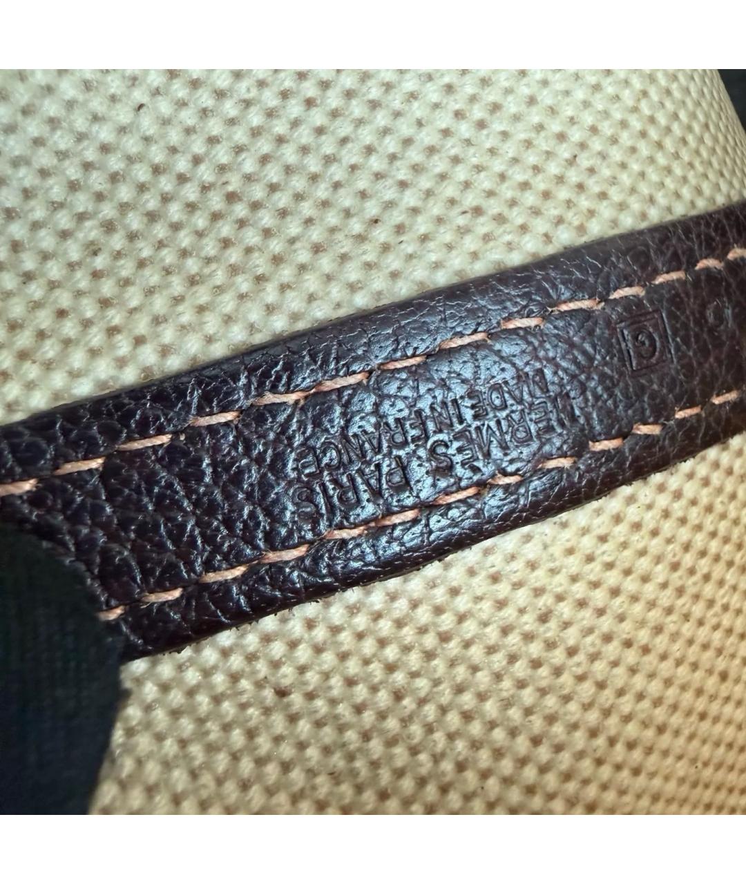HERMES Бежевая тканевая сумка тоут, фото 8