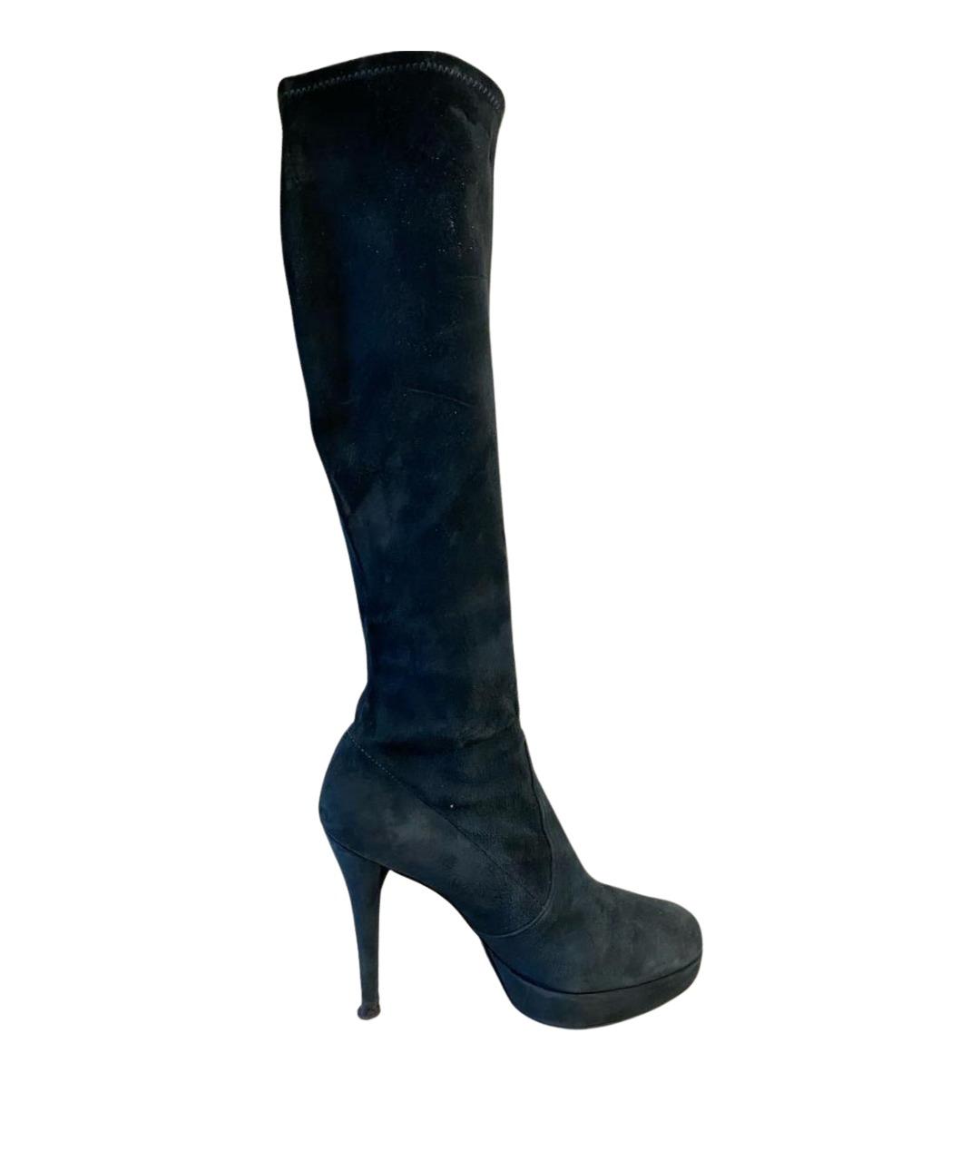 STUART WEITZMAN Синие сапоги из искусственной кожи, фото 1