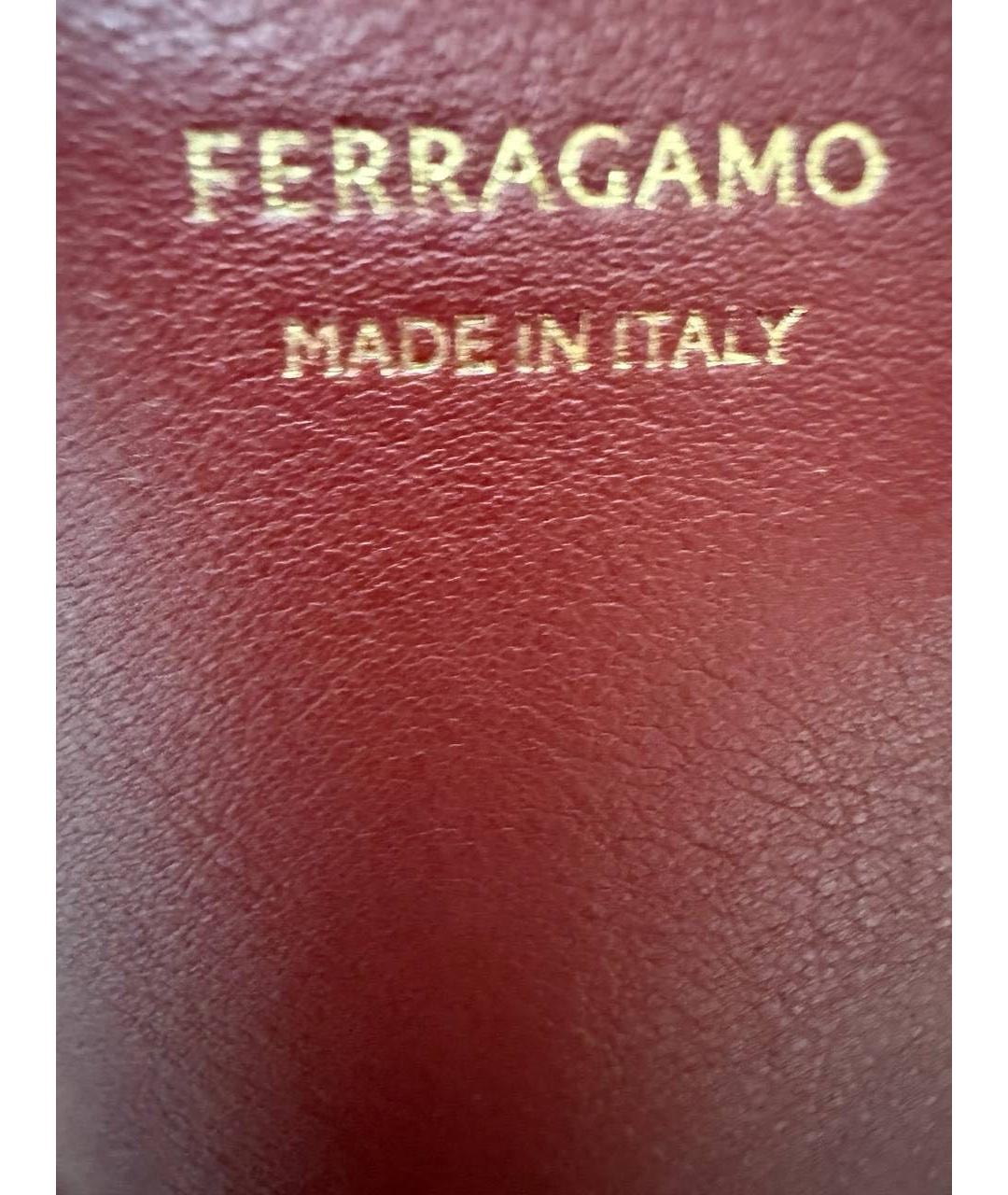 FERRAGAMO Бордовая кожаная сумка через плечо, фото 3
