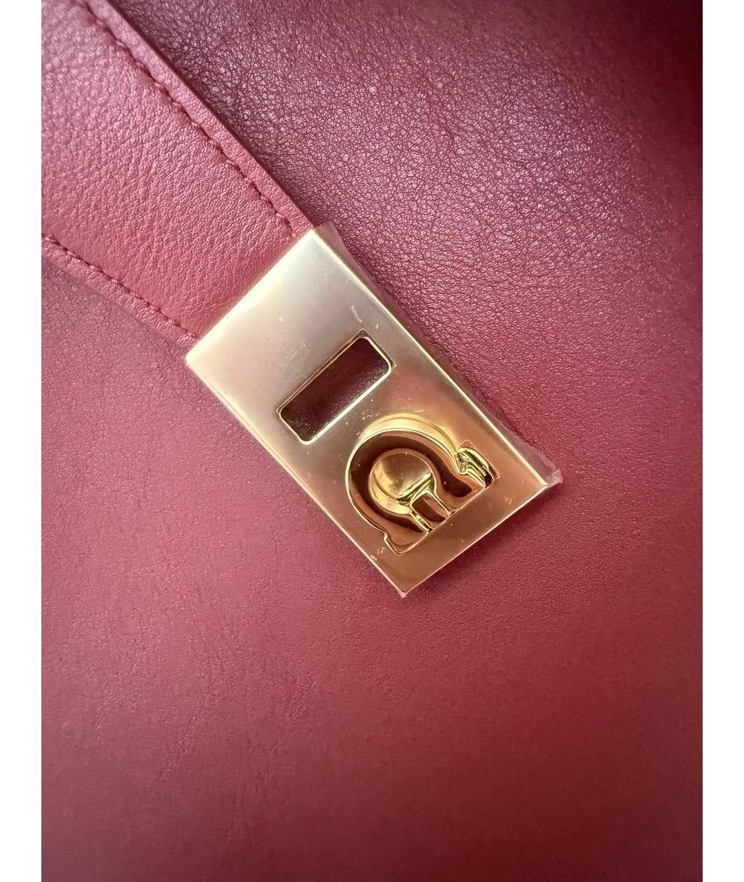 FERRAGAMO Бордовая кожаная сумка через плечо, фото 6