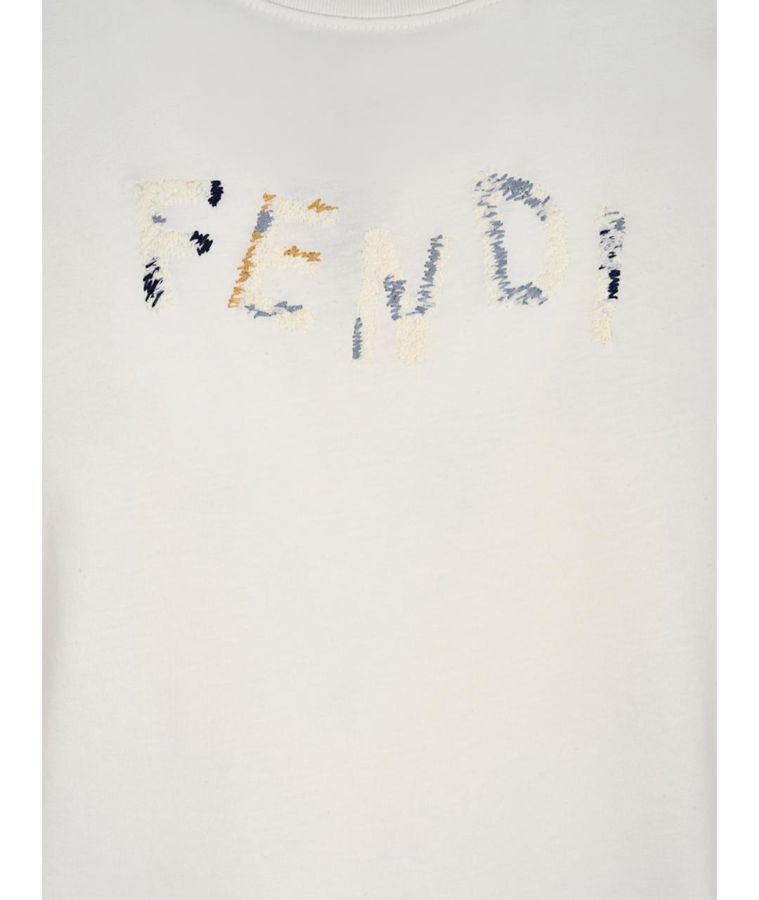 FENDI Белая хлопковая футболка, фото 6