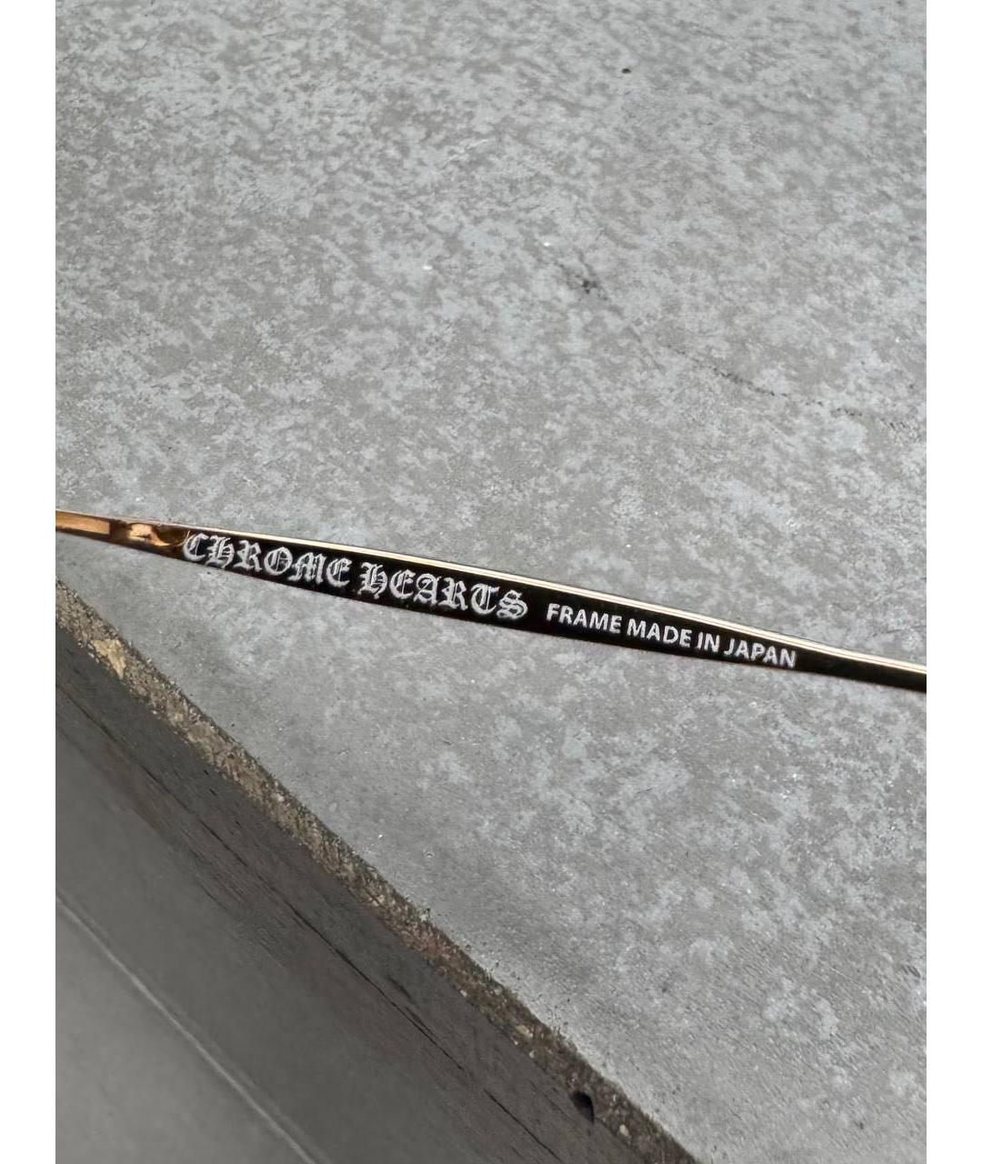 CHROME HEARTS Золотые металлические солнцезащитные очки, фото 5