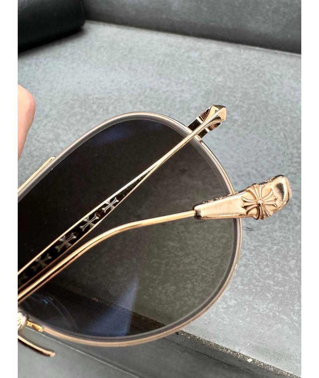 CHROME HEARTS Золотые металлические солнцезащитные очки, фото 2