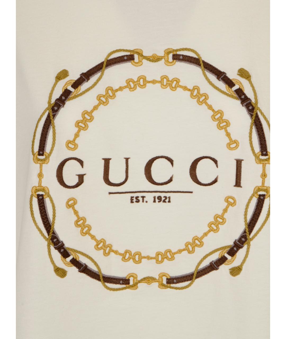 GUCCI Бежевая хлопковая футболка, фото 3