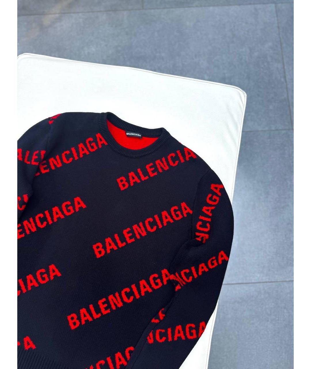 BALENCIAGA Черный хлопковый джемпер / свитер, фото 6