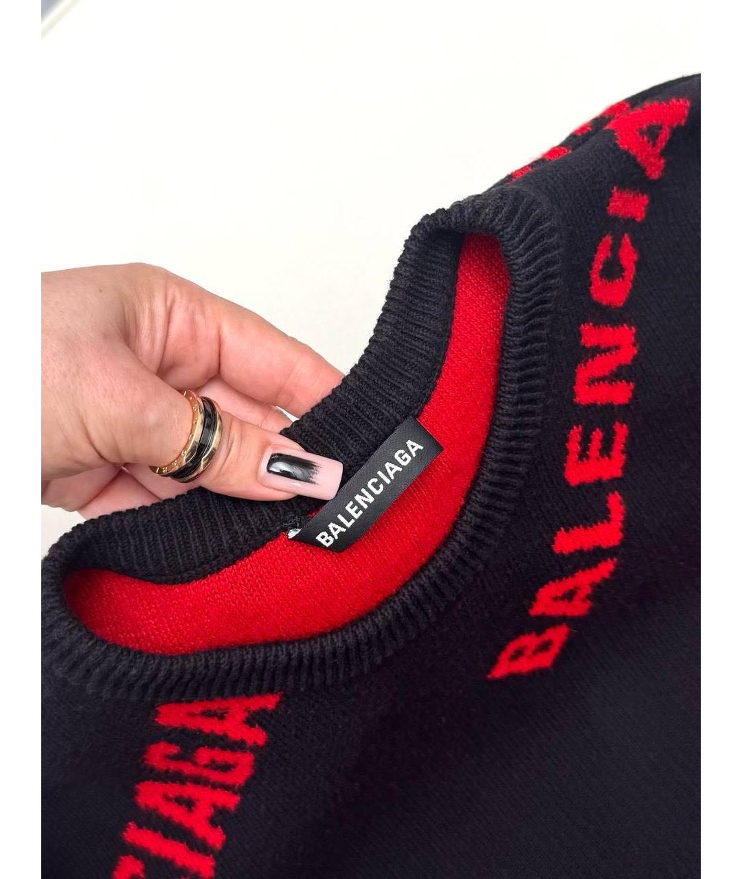 BALENCIAGA Черный хлопковый джемпер / свитер, фото 2