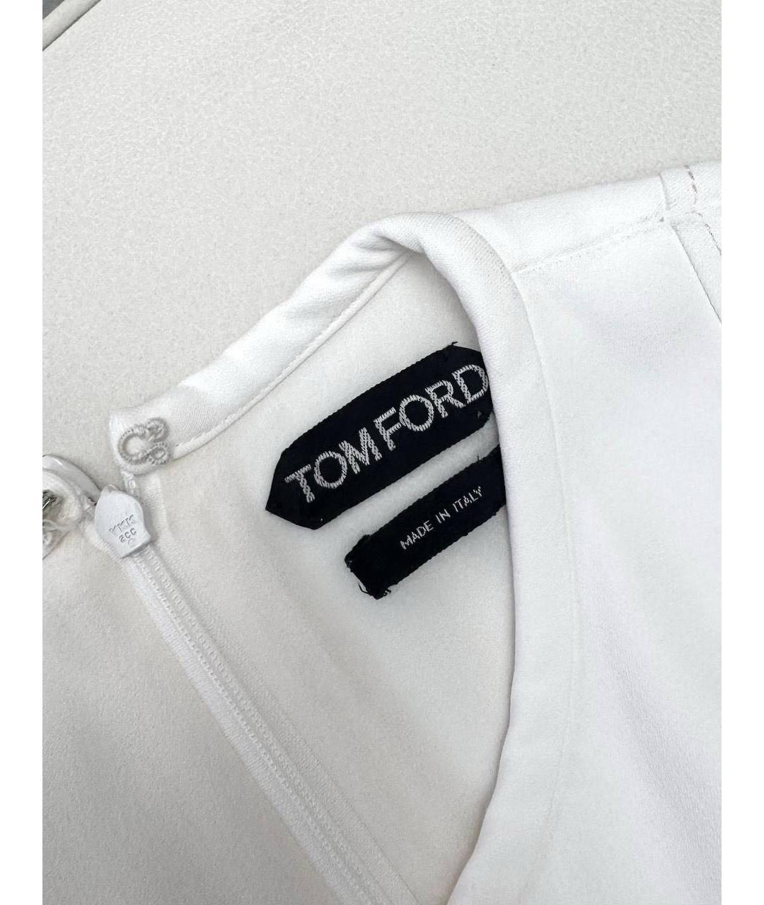 TOM FORD Белое вискозное коктейльное платье, фото 2