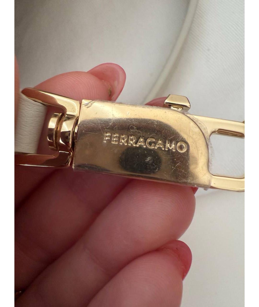 FERRAGAMO Белая кожаная сумка через плечо, фото 5