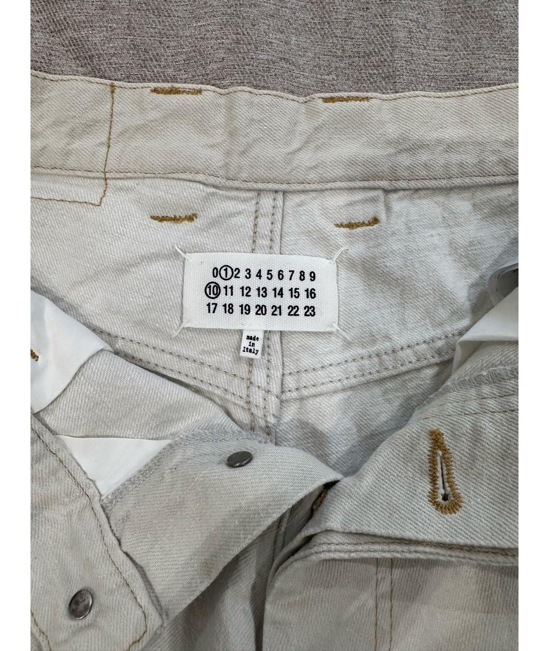 MAISON MARGIELA Бежевые хлопковые прямые джинсы, фото 3