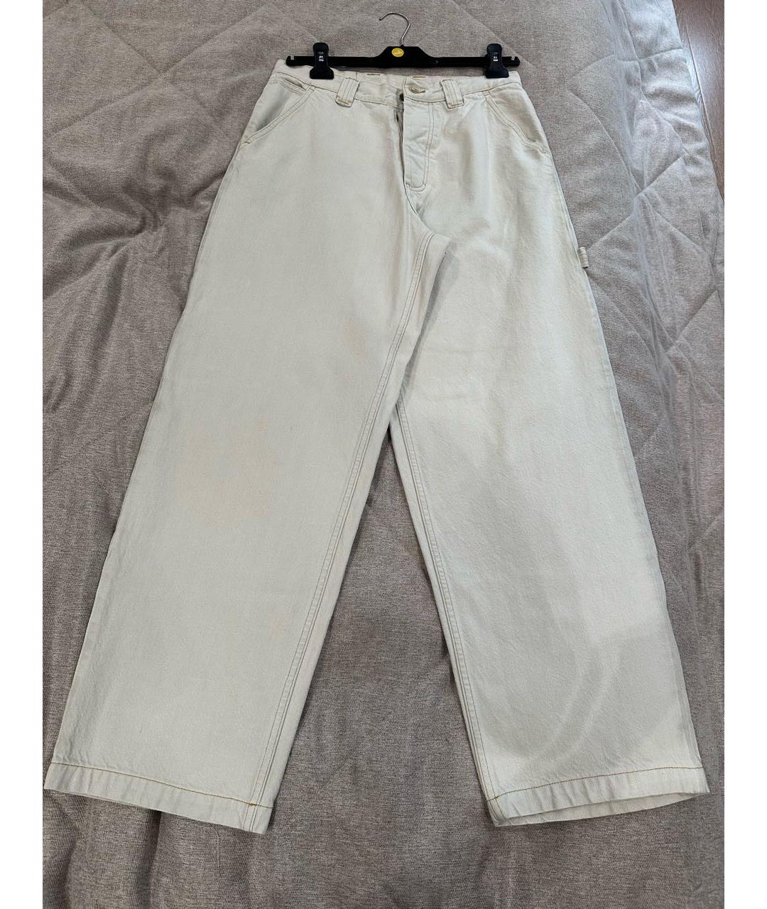 MAISON MARGIELA Бежевые хлопковые прямые джинсы, фото 5