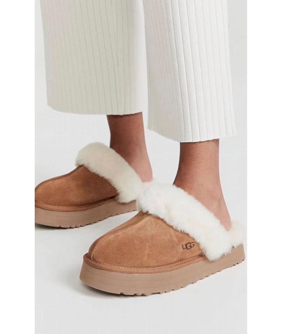 UGG Коричневые кожаные мюли, фото 4