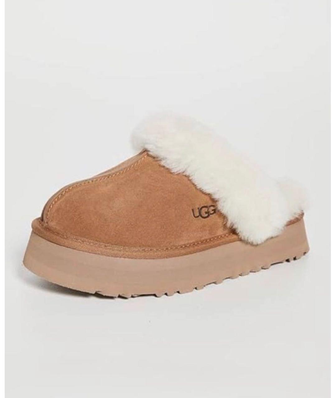 UGG Коричневые кожаные мюли, фото 8