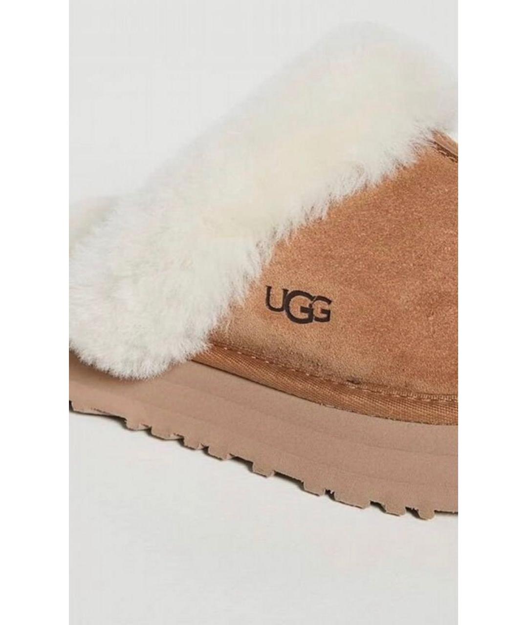 UGG Коричневые кожаные мюли, фото 3