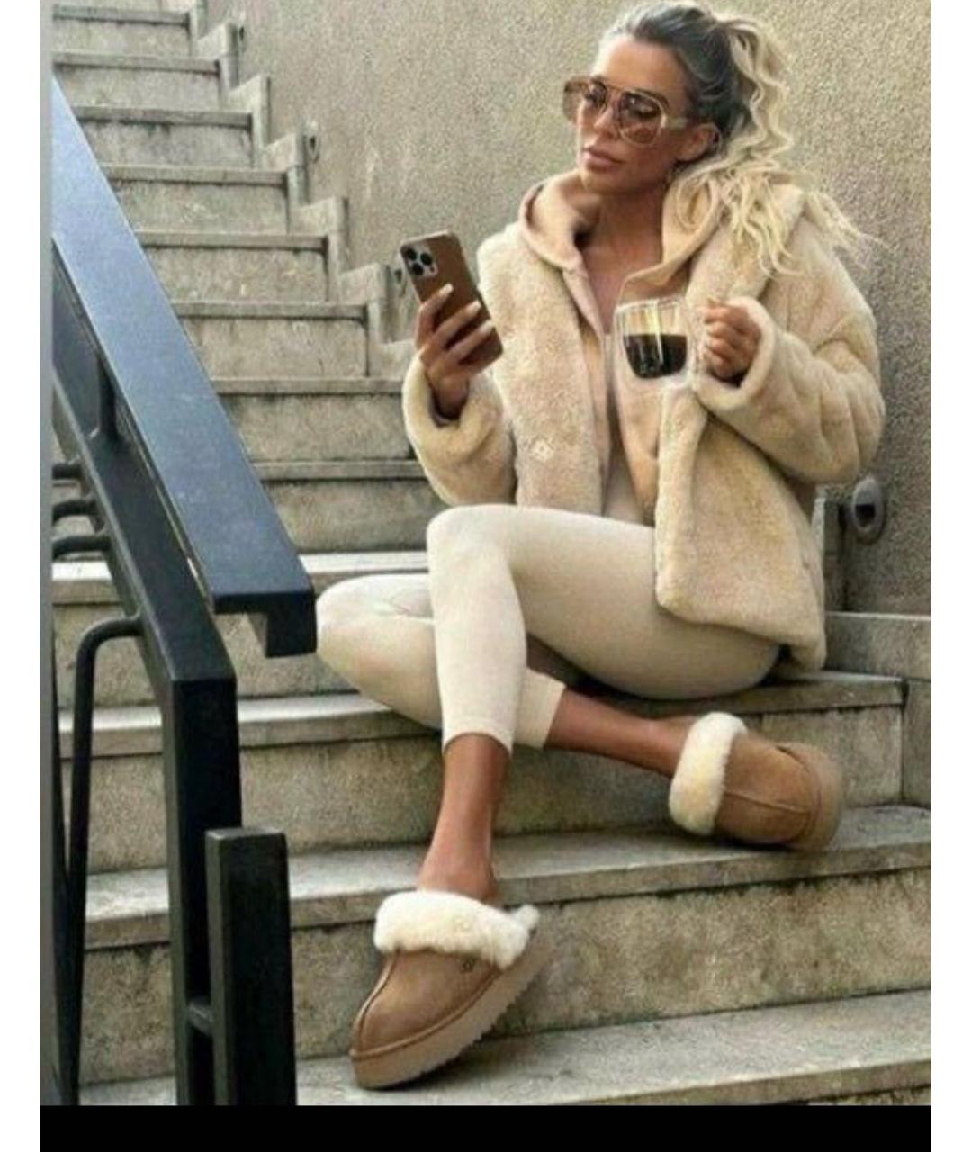UGG Коричневые кожаные мюли, фото 6