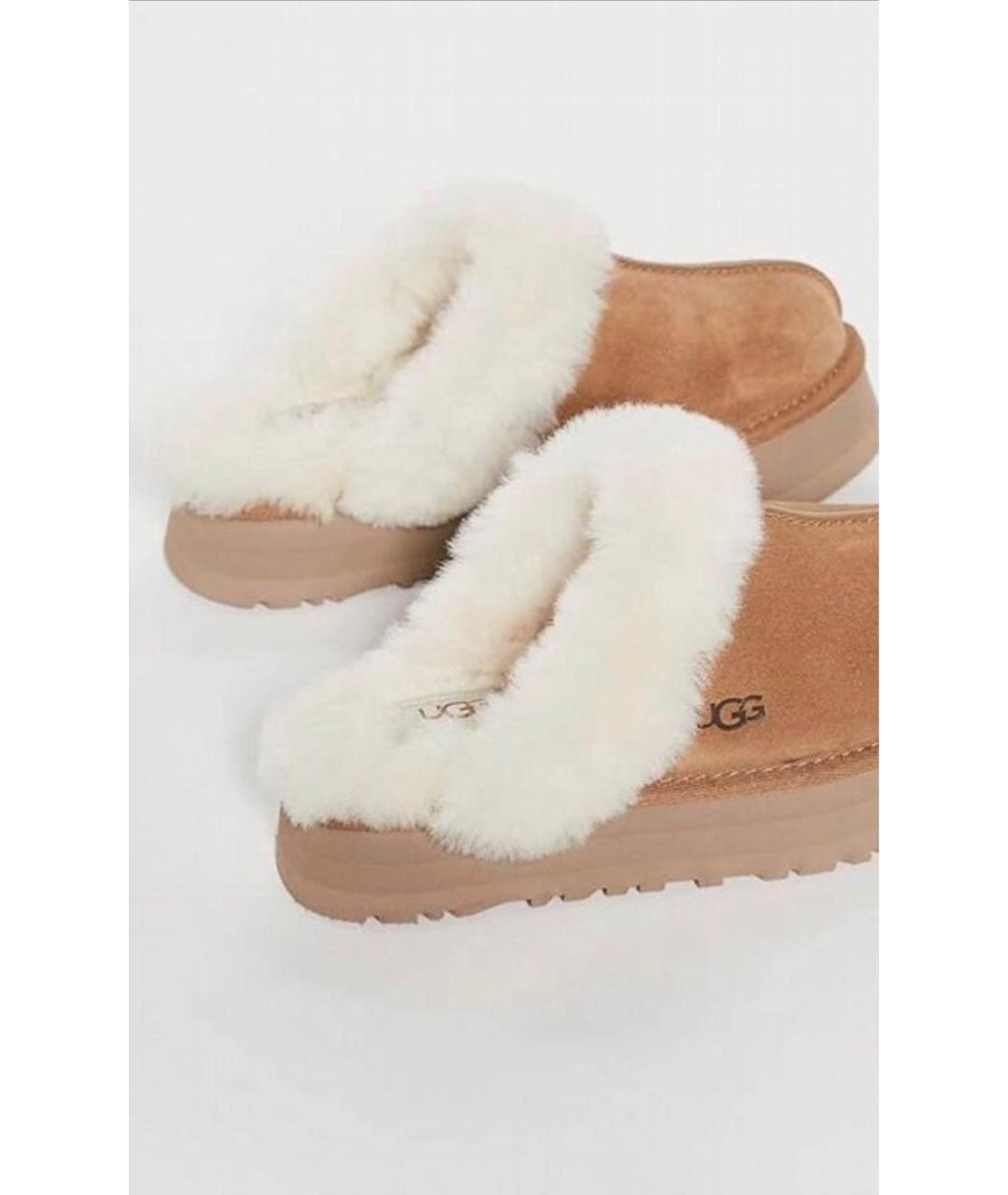 UGG Коричневые кожаные мюли, фото 2