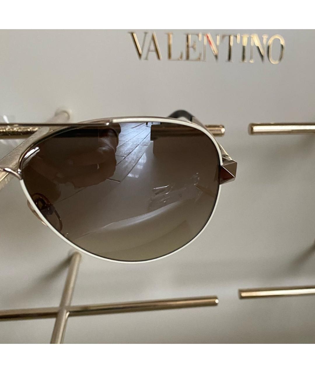 VALENTINO Золотые металлические солнцезащитные очки, фото 5