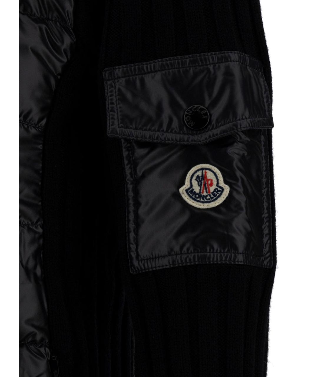 MONCLER Черный шерстяной кардиган, фото 3