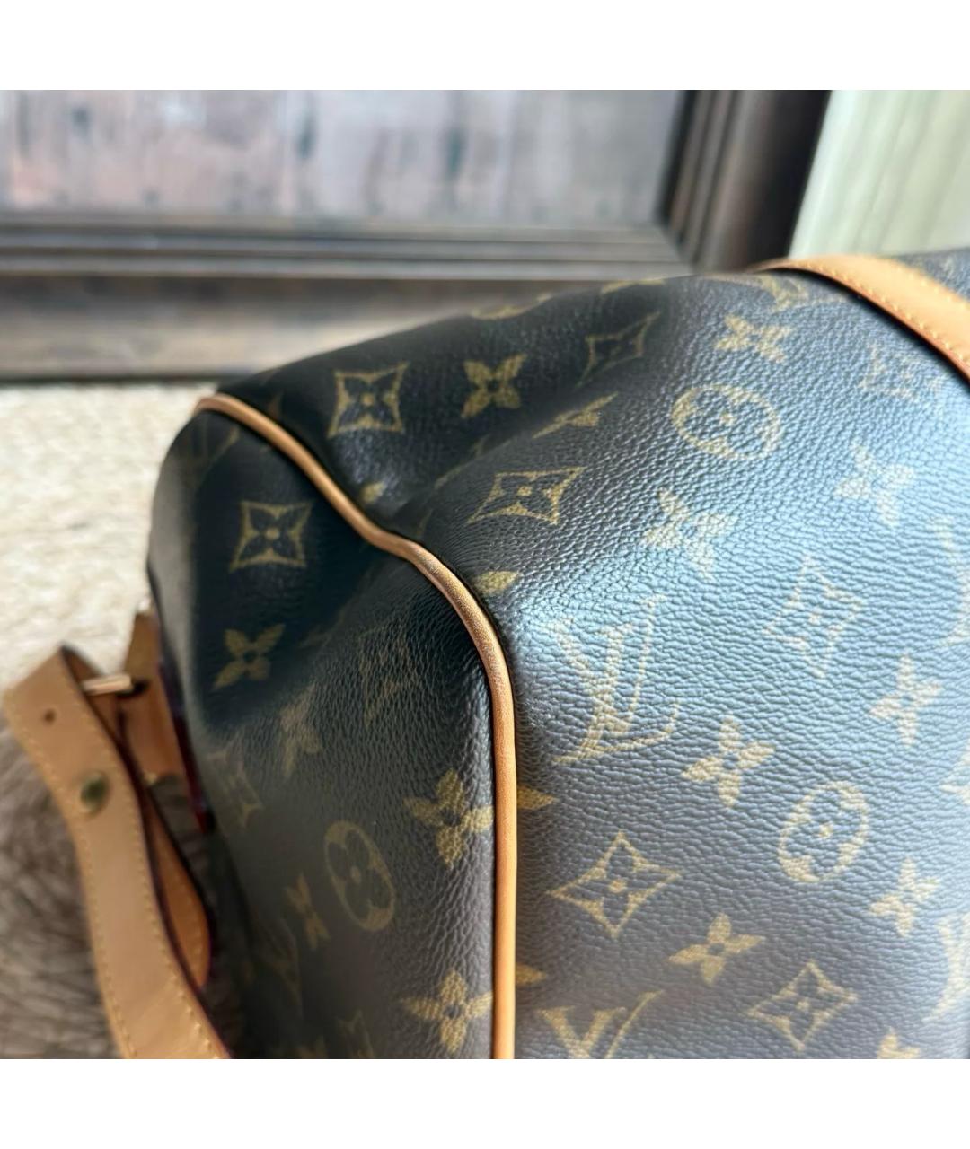 LOUIS VUITTON Бежевая жаккардовая дорожная/спортивная сумка, фото 4