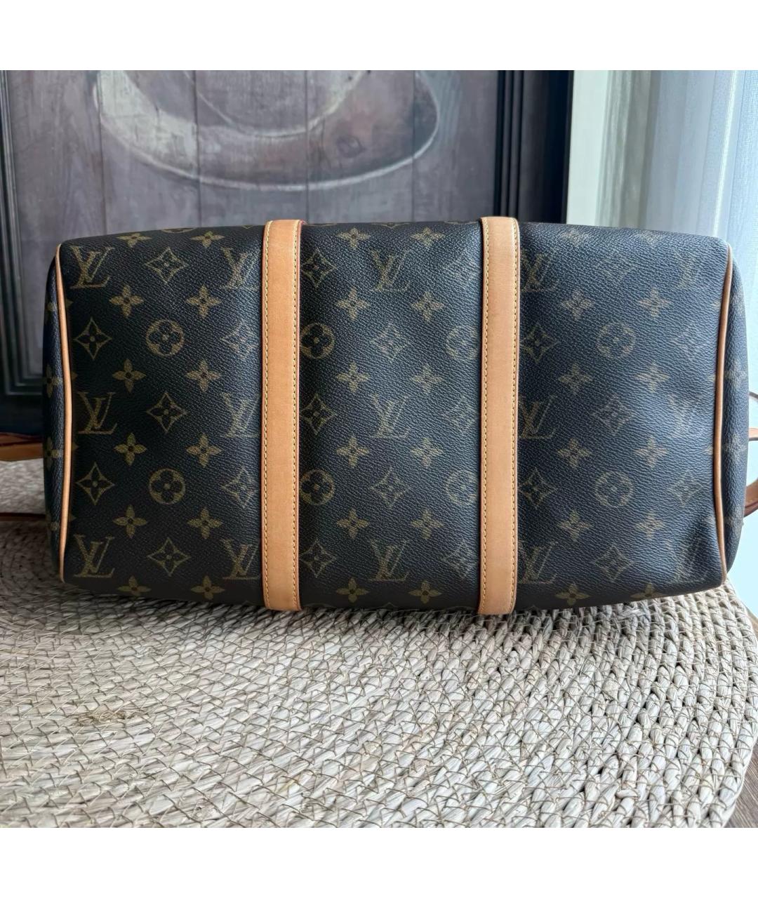LOUIS VUITTON Бежевая жаккардовая дорожная/спортивная сумка, фото 9
