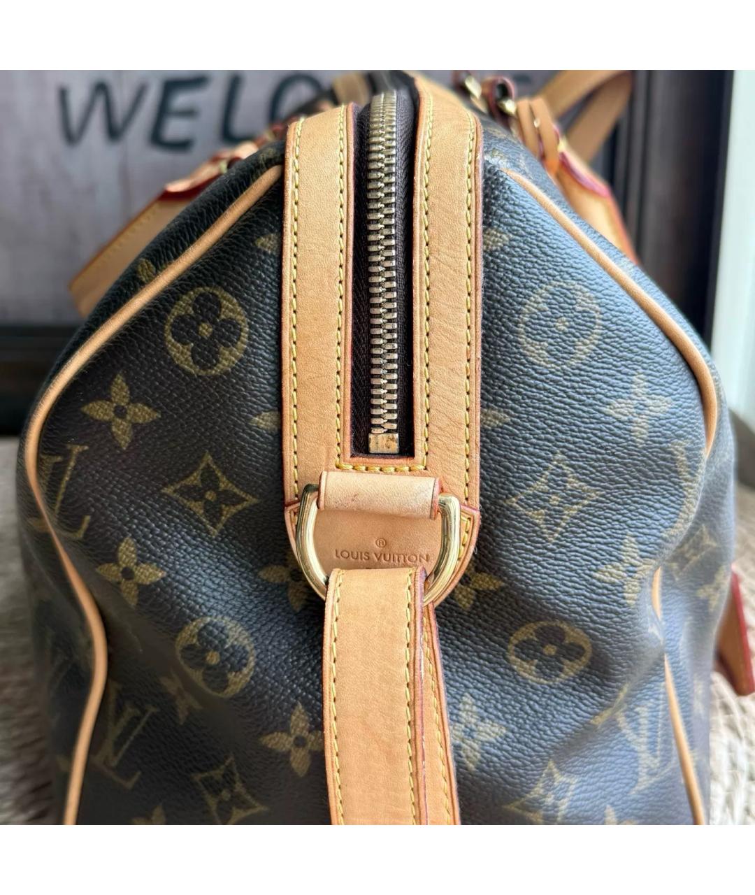 LOUIS VUITTON Бежевая жаккардовая дорожная/спортивная сумка, фото 3