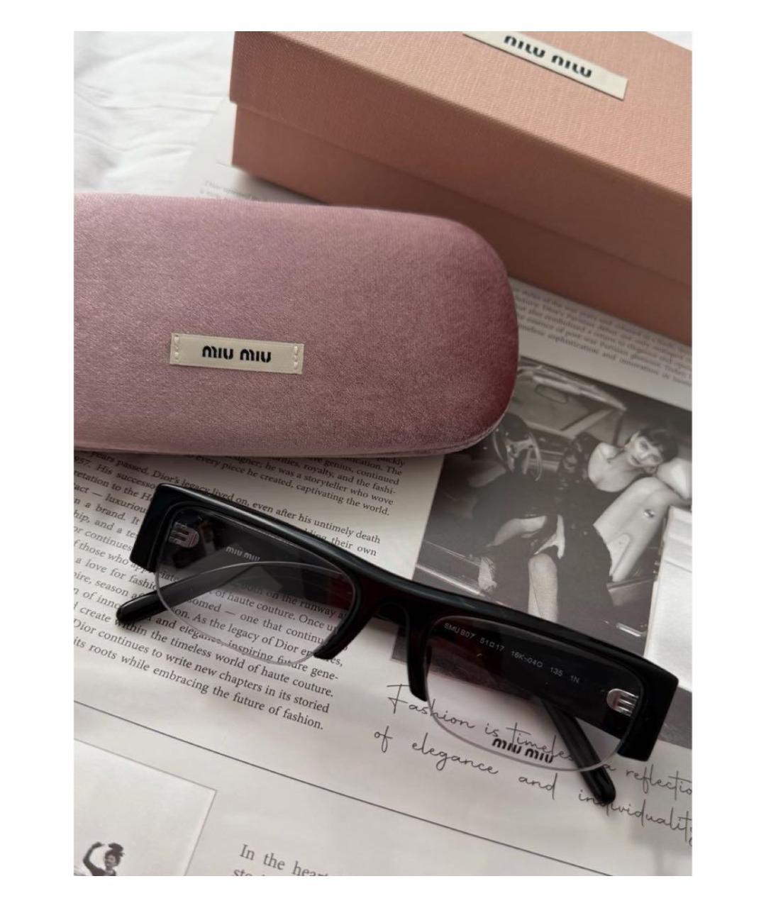 MIU MIU Черные пластиковые солнцезащитные очки, фото 2