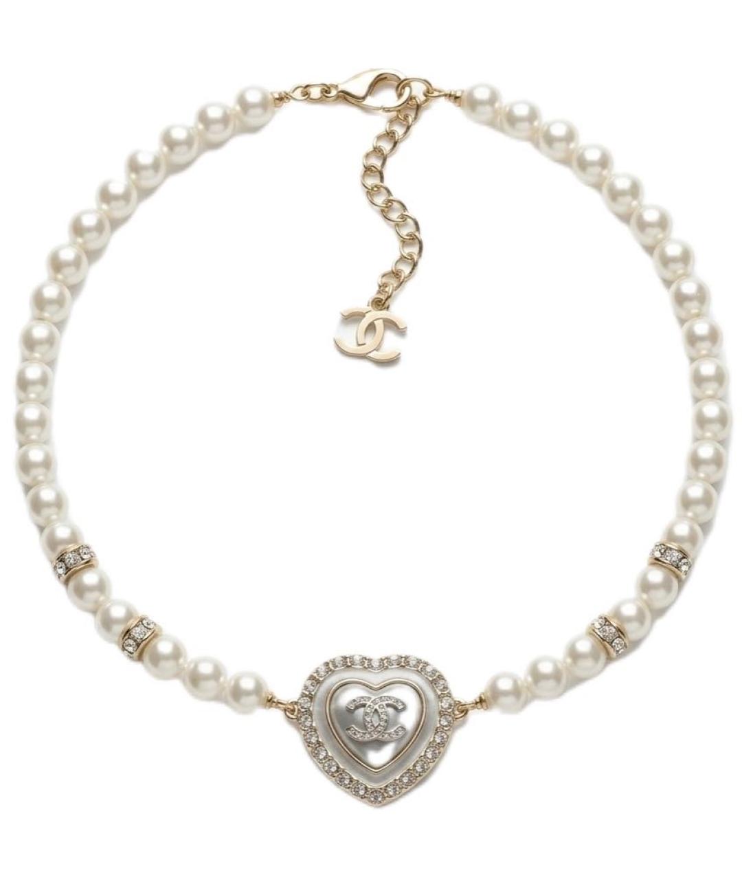 CHANEL Белое жемчужное колье, фото 1