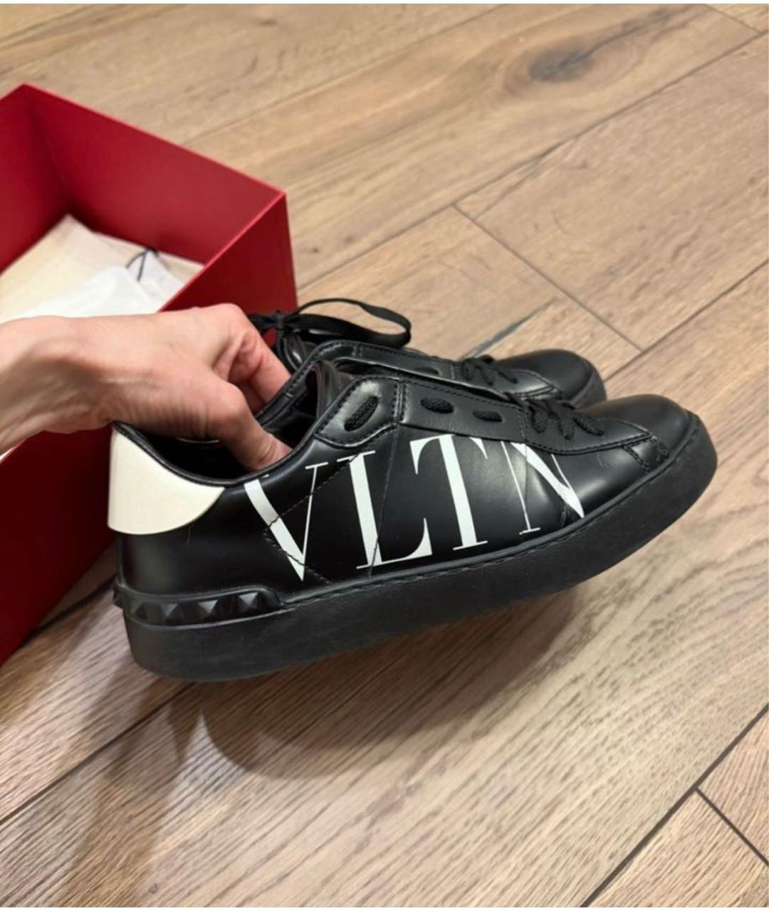 VALENTINO Черные кожаные кеды, фото 6