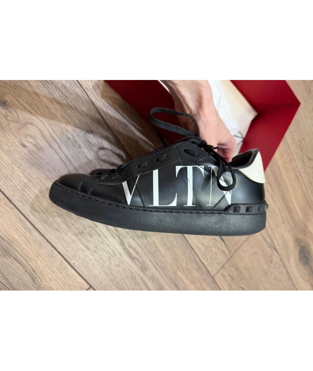 VALENTINO Черные кожаные кеды, фото 4