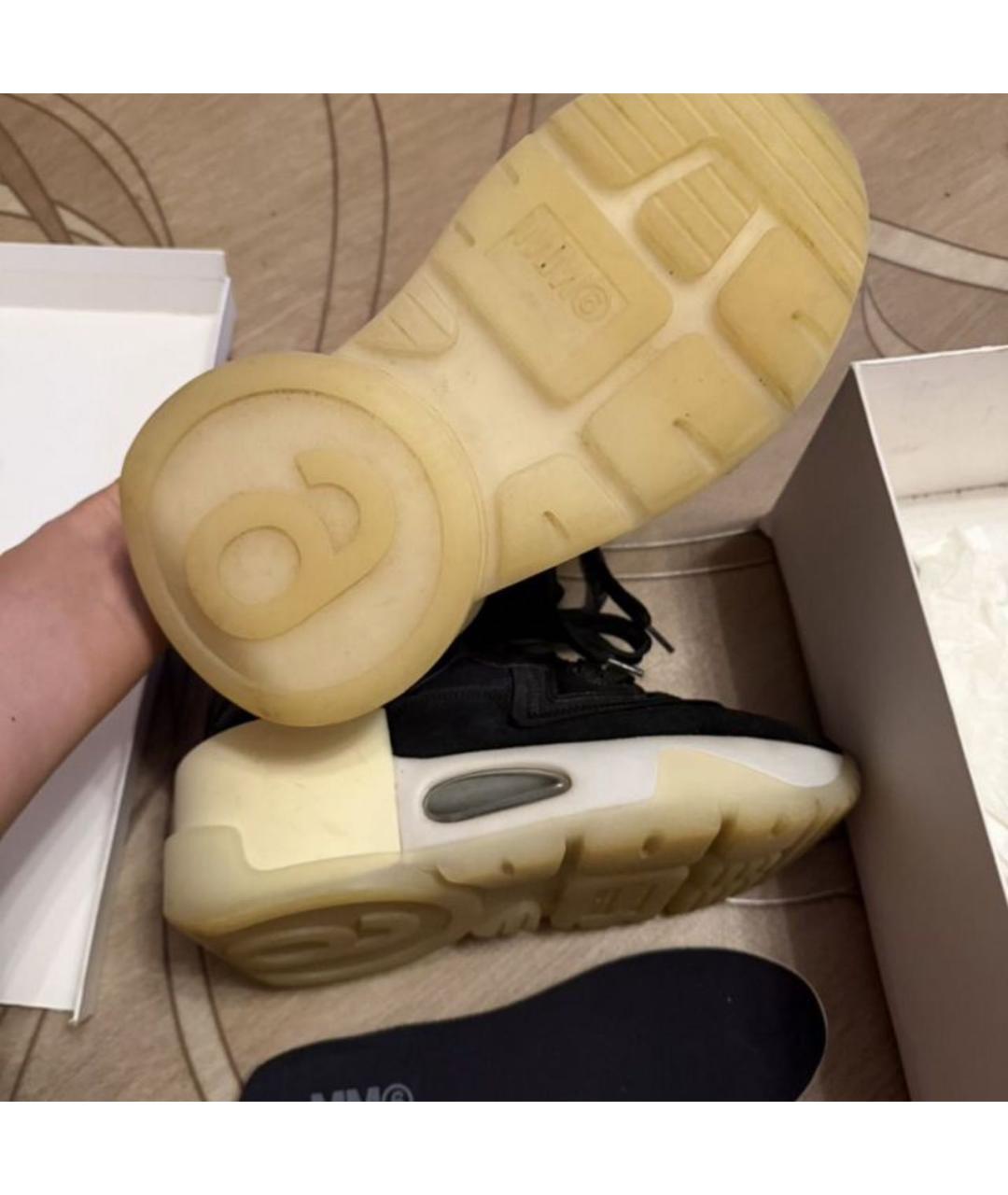 MAISON MARGIELA Черные замшевые кроссовки, фото 4