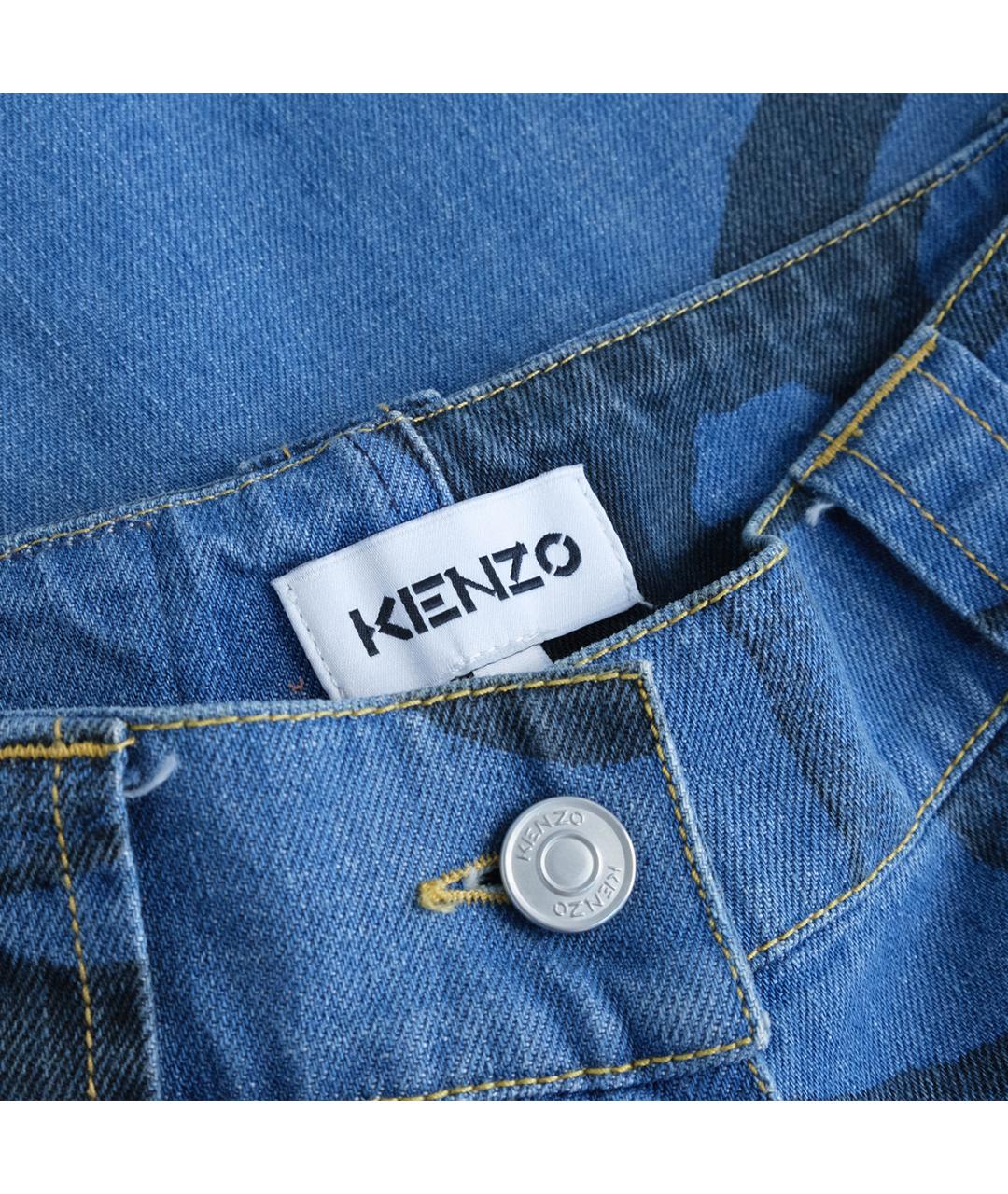 KENZO Синие хлопковые прямые джинсы, фото 4