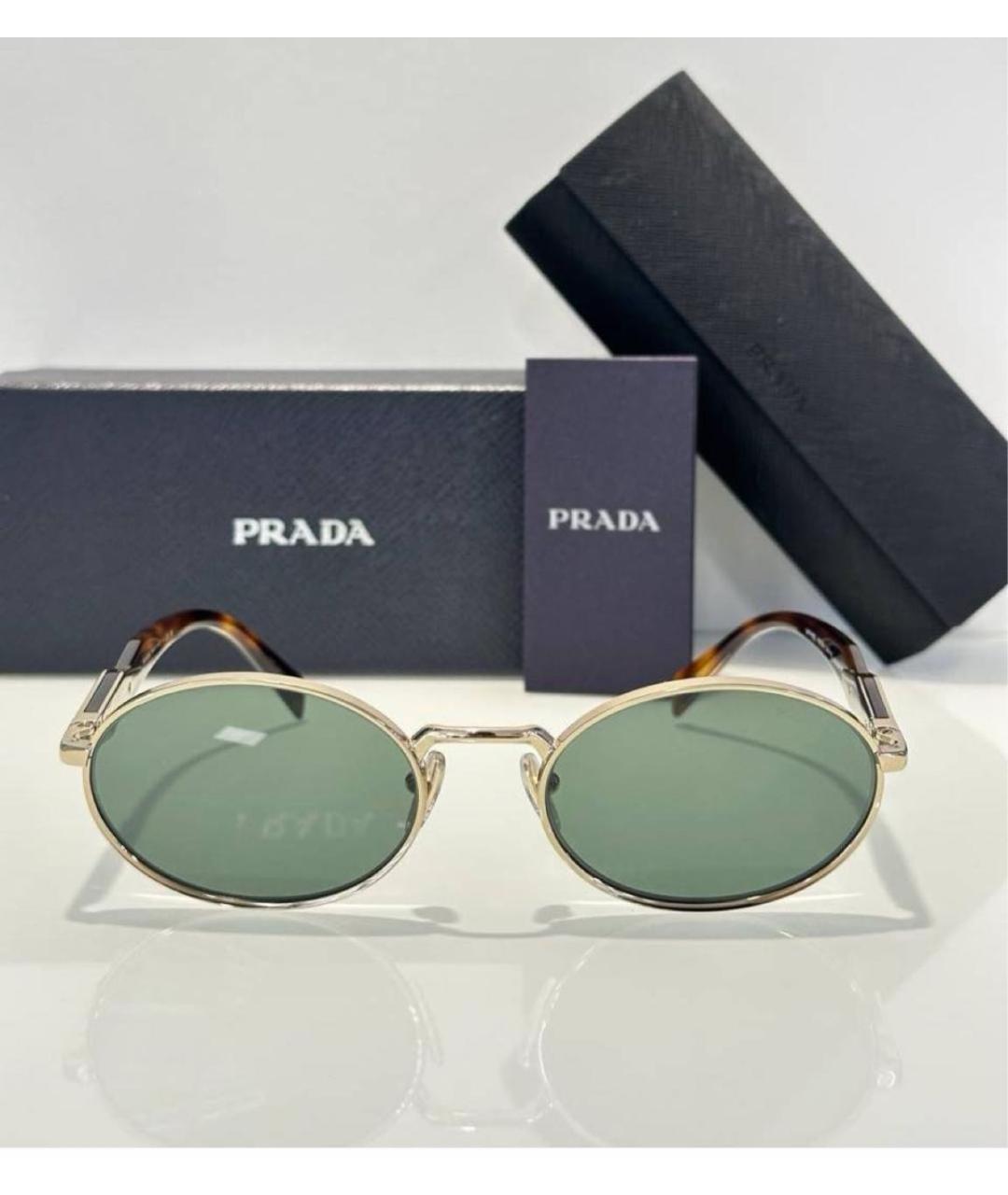 PRADA Хаки металлические солнцезащитные очки, фото 2