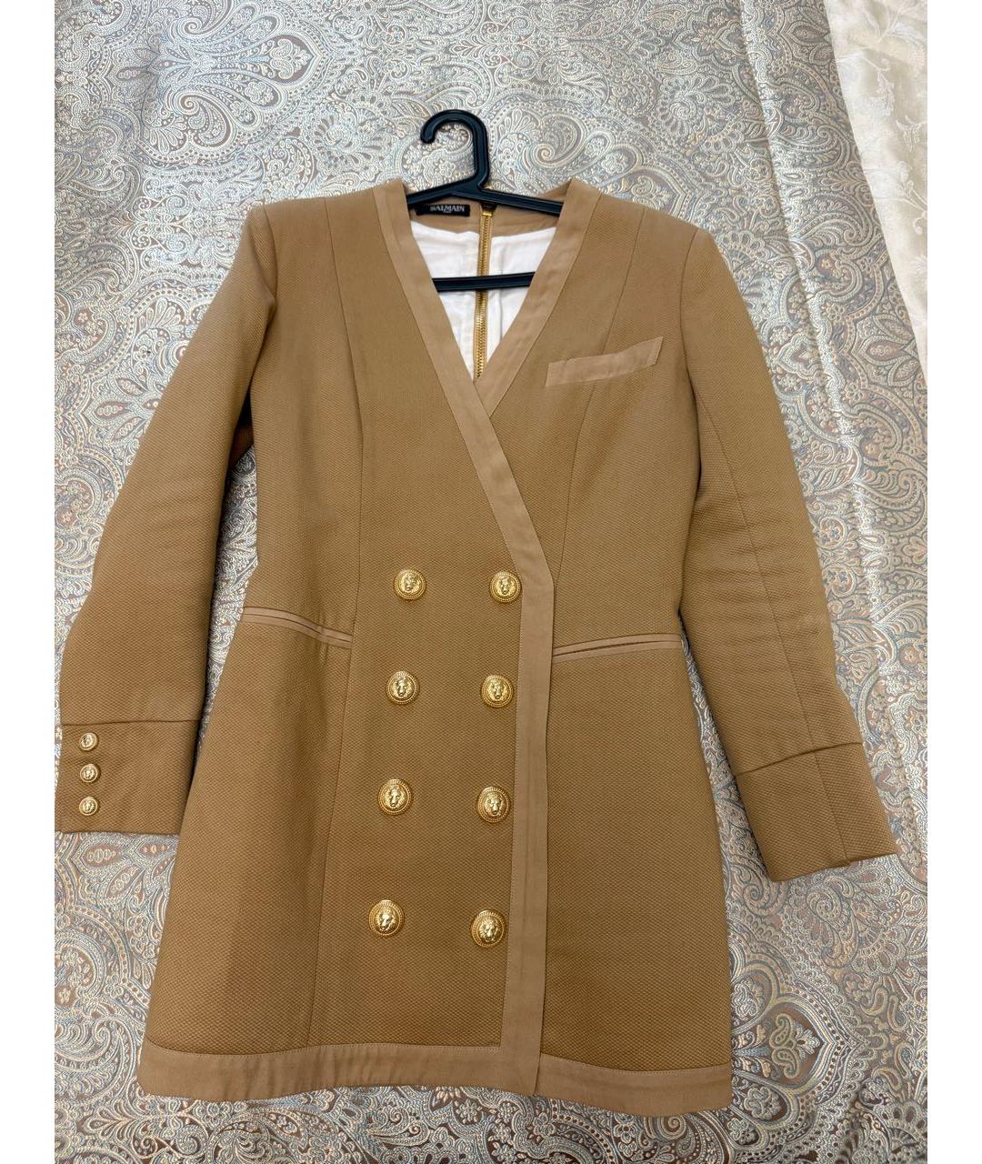 BALMAIN Бежевое коктейльное платье, фото 4